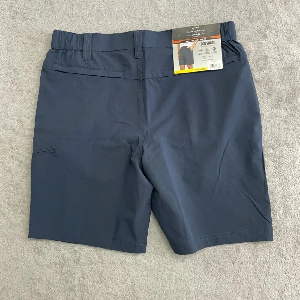 Weatherproof Vintage Men's 32 Cargo Tech Shorts Blue 9